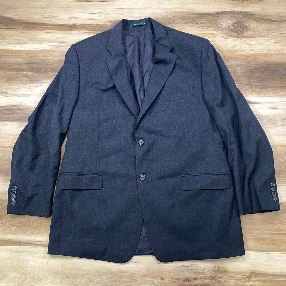 Lauren Ralph Lauren Blazer Mens 44R Classic Wool Blend Sport Coat Charcoal Gray